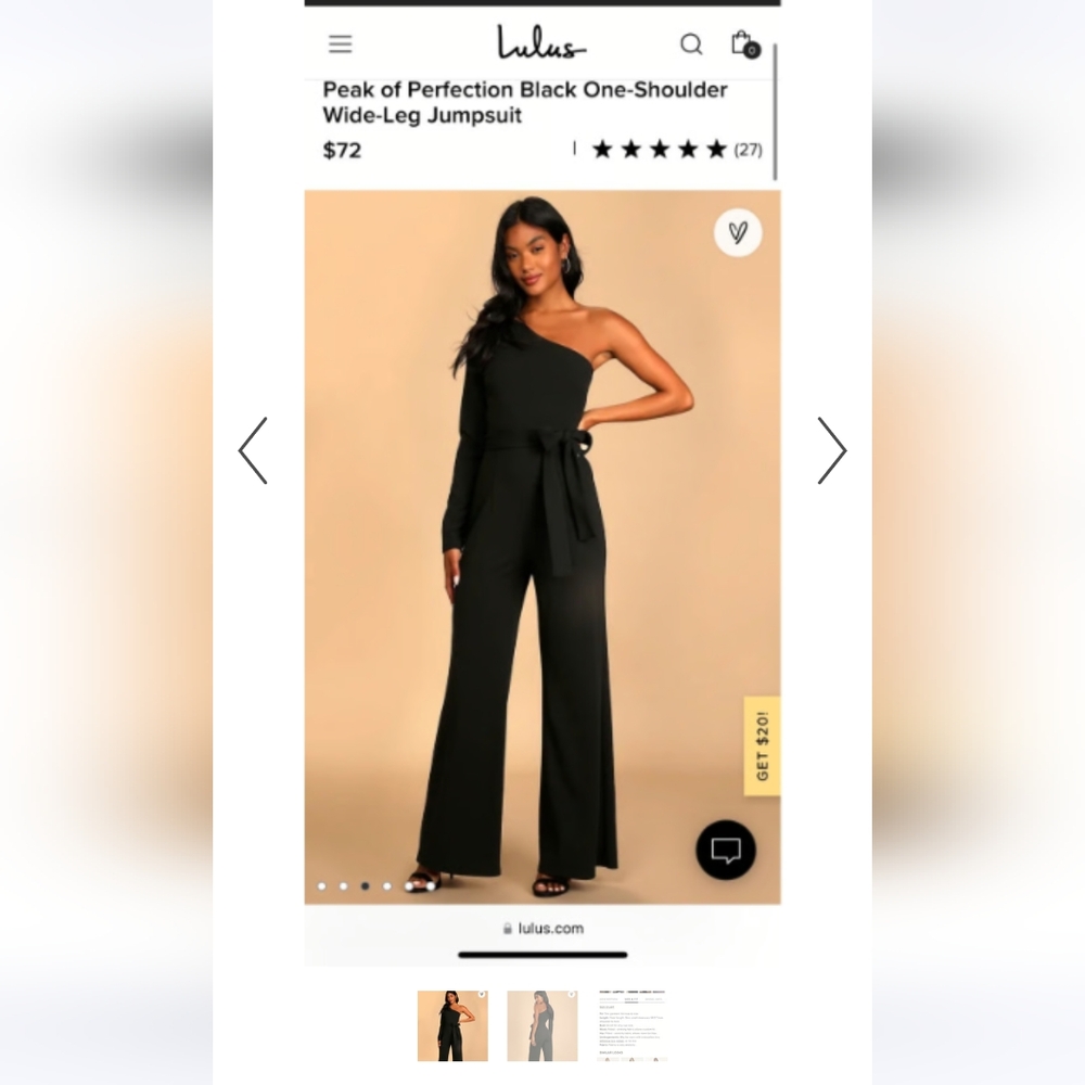 Lulu's Black One-Shoulder Wide-Leg Jumpsuit